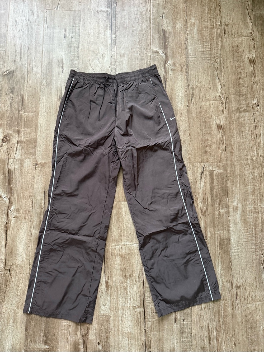 Nike Women's Black Track Pants with White Piping